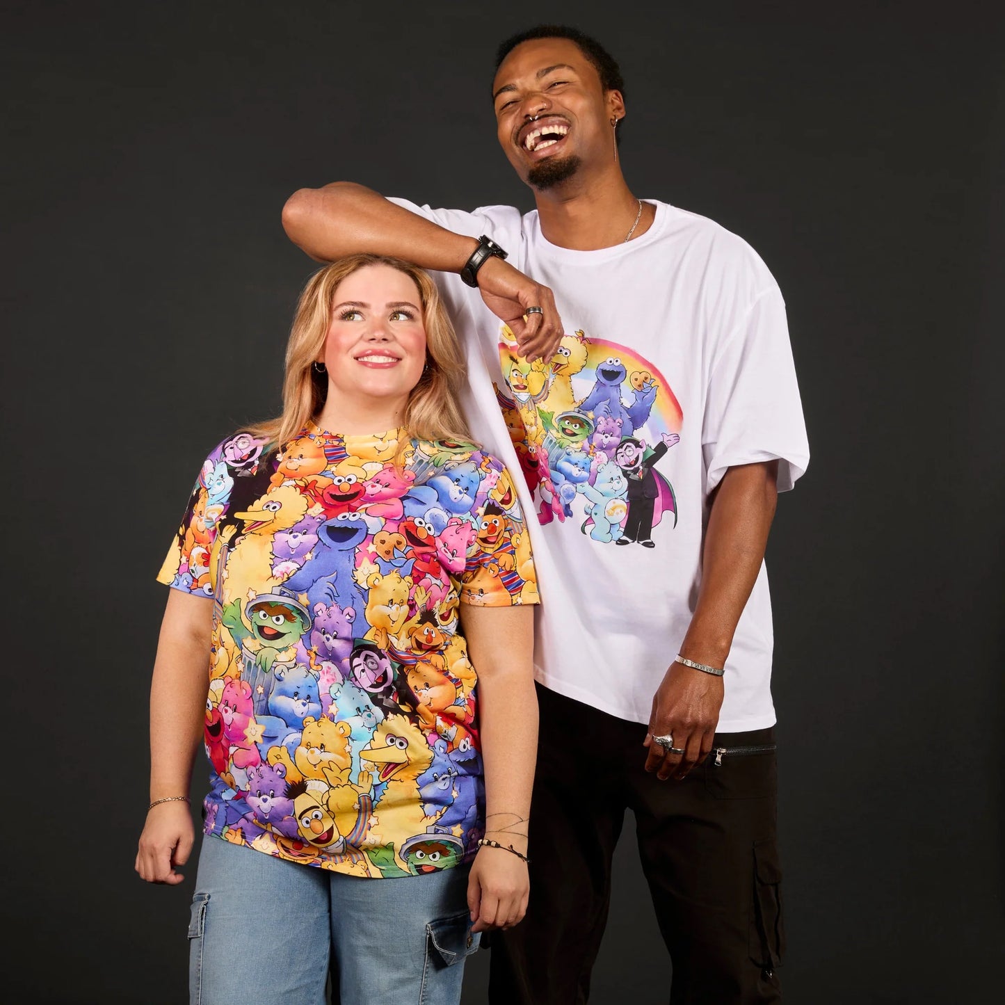 Cakeworthy🍒 Care Bears™ x Sesame Street Drop Sleeve T-Shirt