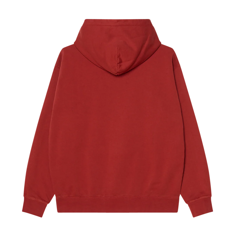 OBEY Manor Faded Pullover Hoodie in Red Ochre