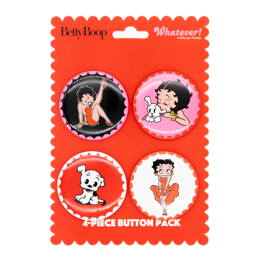 Whatever Makes You Happy x Betty Boop 4-Pack Buttons