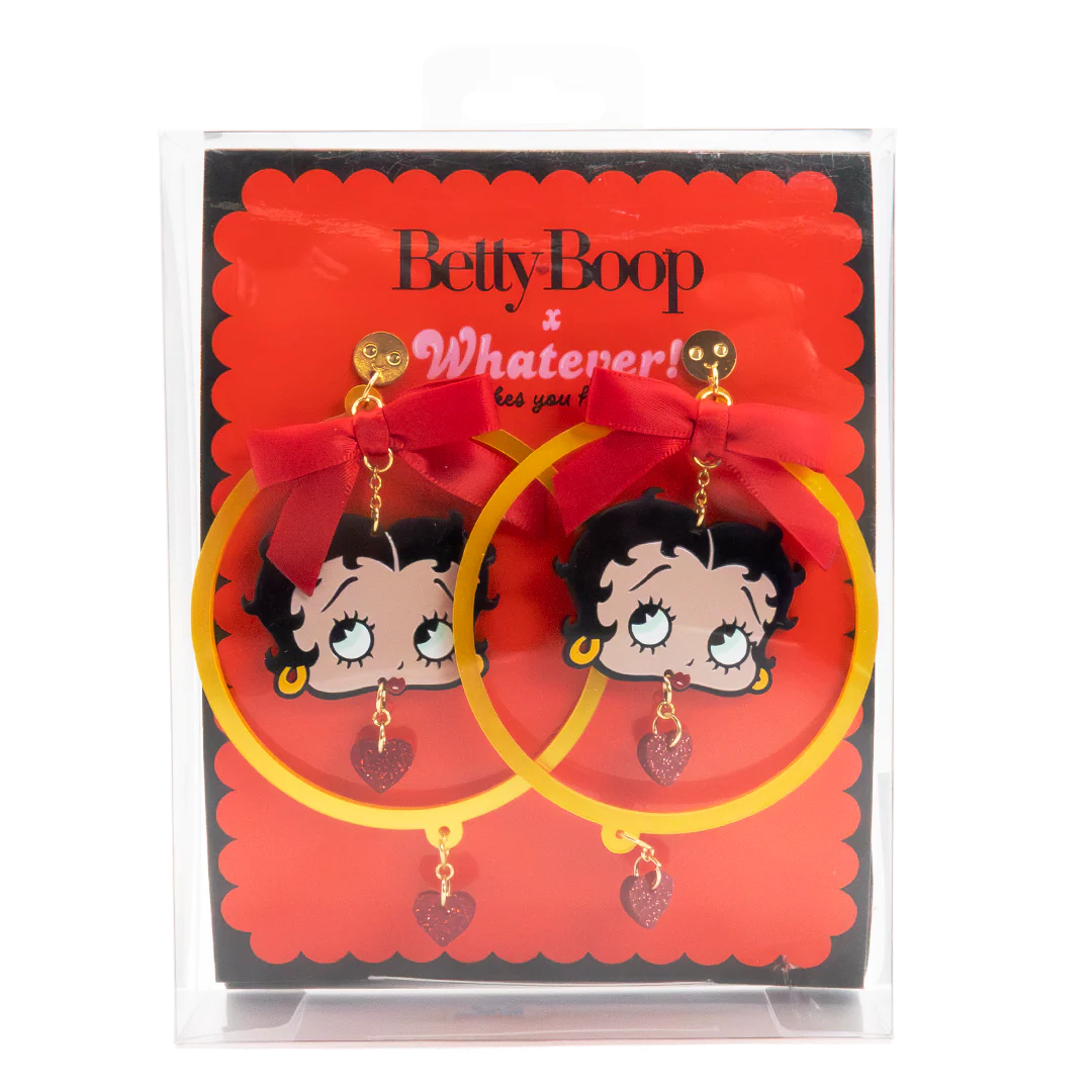 Whatever Makes You Happy x Betty Boop Hoops & Hearts Earrings
