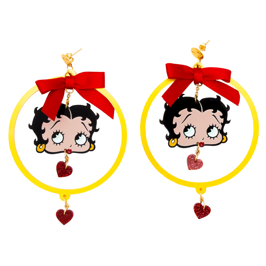 Whatever Makes You Happy x Betty Boop Hoops & Hearts Earrings