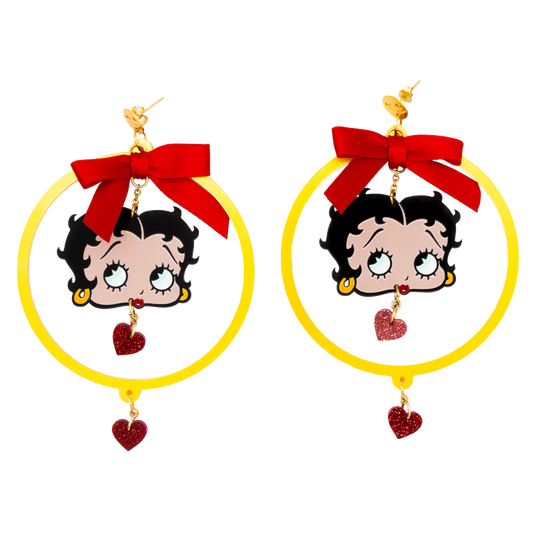 Whatever Makes You Happy x Betty Boop Hoops & Hearts Earrings