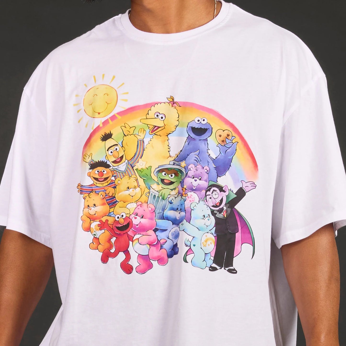 Cakeworthy🍒 Care Bears™ x Sesame Street Drop Sleeve T-Shirt