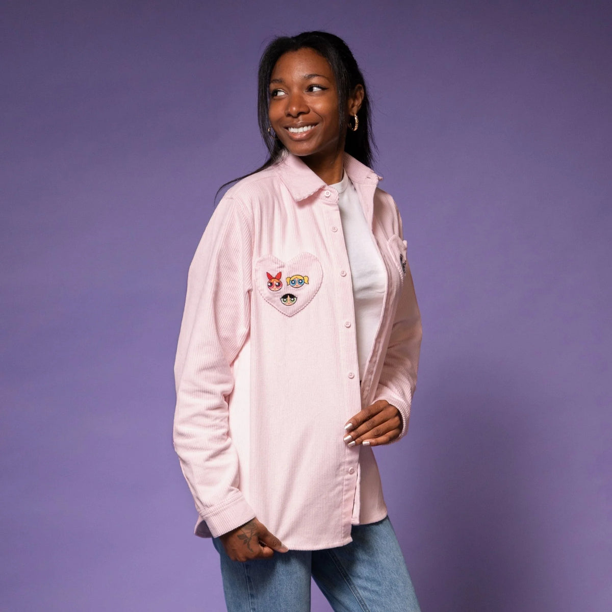 Cakeworthy🍒 The Powerpuff Girls Corduroy Button Up Shirt