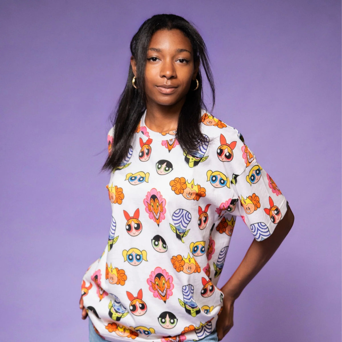 Cakeworthy🍒 The Powerpuff Girls Toss Print AOP T-Shirt