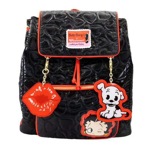 Whatever Makes You Happy x Betty Boop Quilted Heart Trinket Backpack